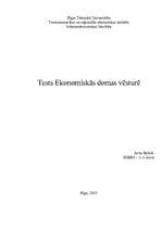 Konspekts 'Ekonomiskās domas vēsture', 1.