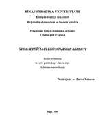 Konspekts 'Globalizācijas ekonomiskie aspekti', 1.