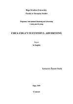 Referāts 'Company "Coca-Cola" Advertising', 1.