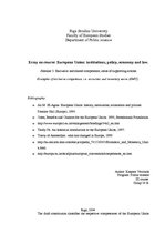 Eseja 'European Union: Institutions, Policy, Economy and Law. Exclusive and Shared Comp', 1.