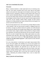 Eseja 'The value of history education', 1.