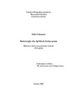 Diplomdarbs 'Raksturīgie tēlu tipi Kārļa Ieviņa prozā', 1.