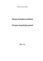 Konspekts 'Eiropas Savienības izveidošana', 1.