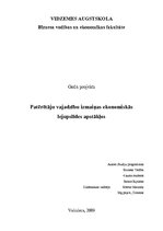 Referāts 'Patērētāju vajadzību izmaiņas ekonomiskās lejupslīdes apstākļos', 1.
