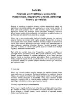 Referāts 'Finanses un investīcijas: akciju tirgi, kriptovalūtas, ieguldījumu analīze, pers', 1.