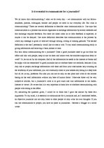 Eseja 'Is it Essential to Communicate for a Journalist?', 1.