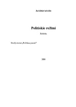 Referāts 'Politiskie režīmi', 1.