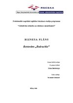 Biznesa plāns 'Biznesa plāns restorānam', 1.
