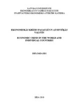 Diplomdarbs 'Ekonomiskās krīzes pasaulē un atsevišķās valstīs', 1.