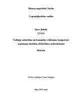 Referāts 'Vadītāja sadarbības un komandas veidošanas kompetence uzņēmuma darbības efektivi', 1.