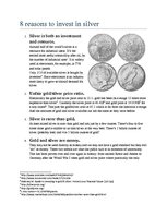 Konspekts 'Eight Reasons to Invest in Silver', 1.