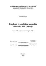Referāts 'Izmaksas, to struktūra un analīze SIA "X"', 1.