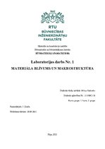 Paraugs 'Laboratorijas darba: Materiāla blīvums un makrostruktūra', 1.