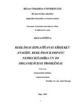 Konspekts 'Reklāmas izplatīšanas līdzekļu analīze', 1.