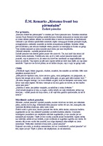 Konspekts 'Ē.M.Remarks "Rietumu frontē bez pārmaiņām". Zudusī paaudze', 1.