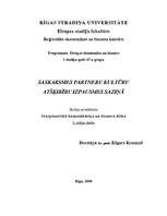Konspekts 'Saskarsmes partneru kultūru atšķirību izpausmes saziņā', 1.