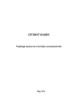 Referāts 'Nepilnīgā konkurence Latvijas tautsaimniecībā', 1.