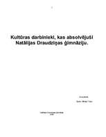 Referāts 'Kultūras darbinieki, kas absolvējuši Natālijas Draudziņas ģimnāziju', 1.