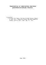 Eseja 'Demokrātija un iedzīvotāju vērtības postkomunistiskajās valstīs', 1.