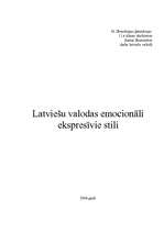 Referāts 'Latviešu valodas emocionāli ekspresīvie stili', 1.