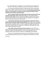 Eseja 'Can online education be equaled to conventional classroom education', 1.