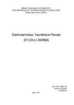 Referāts 'Elektrotehnikas teorētiskie pamati', 1.
