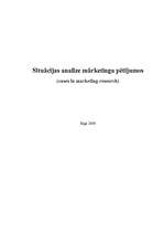 Referāts 'Situācijas analīze mārketinga pētījumos (cases in marketing research)', 1.