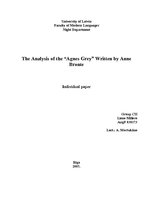 Referāts 'The Analysis of the "Agnes Grey" by Anne Bronte', 1.
