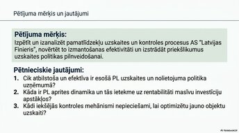 Prezentācija 'Pamatlīdzekļu uzskaite, kontrole un analīze uzņēmumā AS “Latvijas Finieris”', 3.
