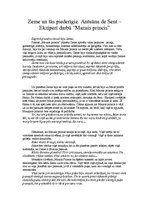 Konspekts 'Zeme un tās piederīgie Antuāna de Sent-Ekziperī darbā "Mazais princis"', 1.