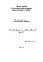 Referāts 'Organizācijas procesu analīze uzņēmumā SIA "X”', 1.