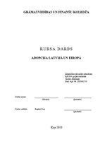 Referāts 'Adopcija Latvijā un Eiropā', 1.