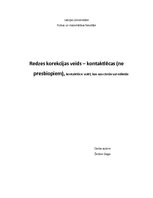 Konspekts 'Redzes korekcijas veids - kontaktlēcas', 1.