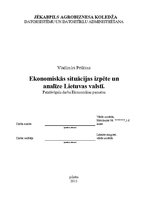 Referāts 'Ekonomiskās situācijas izpēte un analīze Lietuvas valstī', 1.