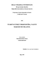 Konspekts 'Starptautiskā tirdzniecība, valsts maksājumu bilance', 1.