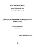 Konspekts 'Konkurences vides analīze kā mārketinga stratēģiju izstrādes pamats', 1.
