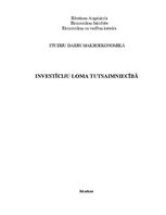 Referāts 'Investīciju loma tautsaimniecībā', 1.