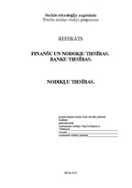 Referāts 'Finanšu un nodokļu tiesības. Banku tiesības. Nodokļu tiesības', 1.