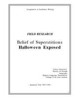 Referāts 'Halloween - Belief of Superstitions', 1.