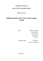 Diplomdarbs 'Reklāmas aģentūras SIA "Join" izveides plāns', 1.