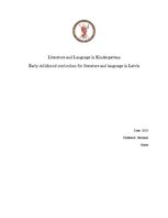 Referāts 'Early Childhood Curriculum in Latvian Language and Literature', 1.