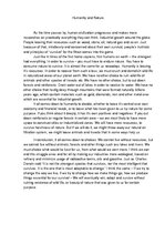 Eseja 'Humanity and Nature', 1.