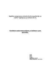 Referāts 'Praktiskais darbs runas kultūrā', 1.