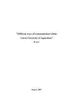 Referāts 'Different Ways of Communication Within Latvia University of Agriculture', 1.