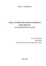 Referāts 'Latviešu kinofilmu attīstība un popularitāte Latvijā', 1.