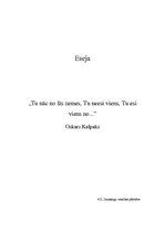 Eseja 'Oskars Kalpaks', 1.