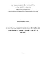Referāts 'Racionālisma virziens filosofijas vēsturē un tā izpausmes Renē Dekarta darbā "Pā', 1.