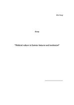 Referāts 'Political Culture in Latvia: Features and Tendencies', 1.