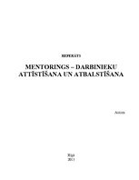 Referāts 'Mentorings - darbinieku attīstīšana un atbalstīšana', 1.