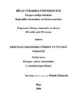 Konspekts 'Krievijas ekonomika šodien un tuvākā nākotnē', 1.